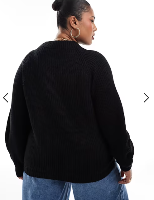 Threadbare Plus high neck jumper in black
