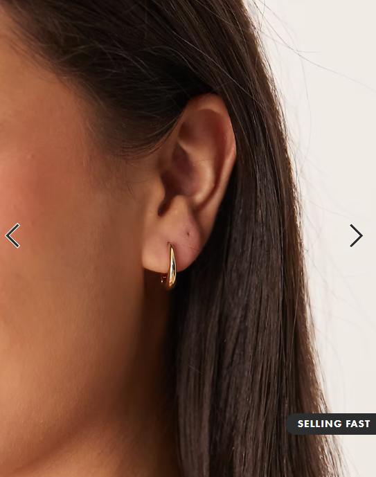 DesignB London mini huggie hoop earrings in gold
