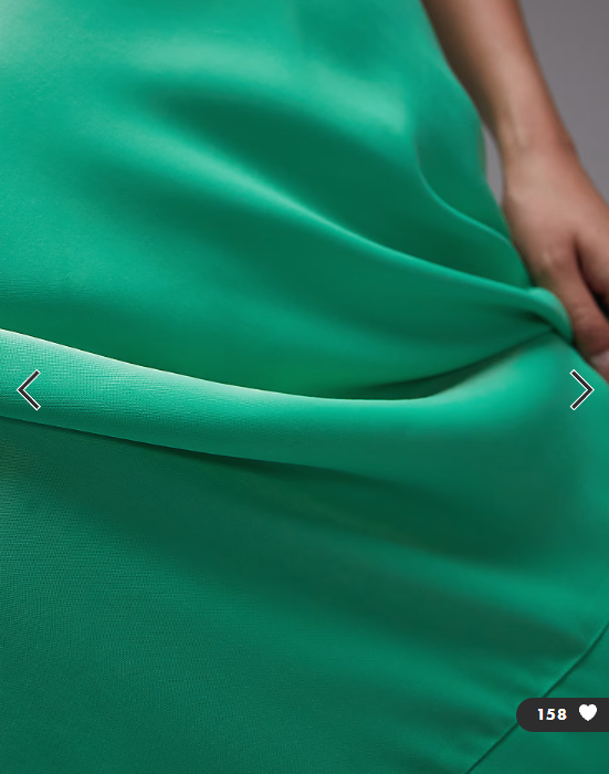 Topshop deep plunge satin maxi dress in green
