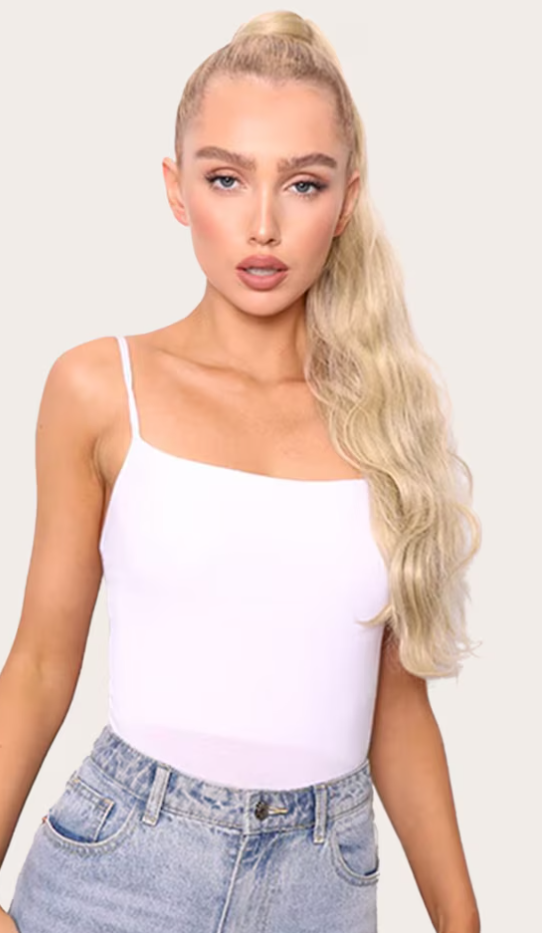 LullaBellz Grande Hollywood Wave 26" Wraparound Pony Light Golden Blonde