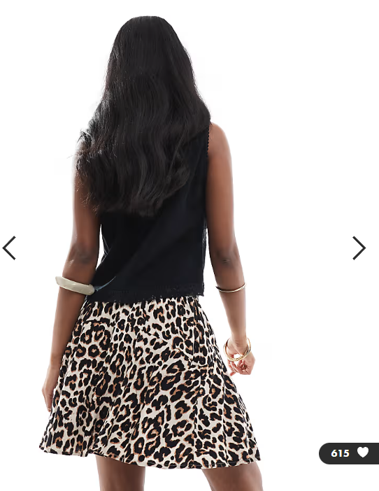 ONLY elasticated waist skort in leo print