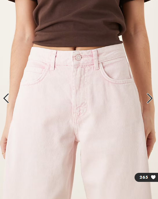 ASOS DESIGN high waist barrel jean in pink