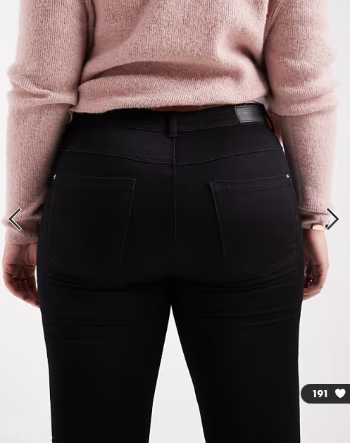 ONLY Curve Augusta high waisted skinny jeans in black