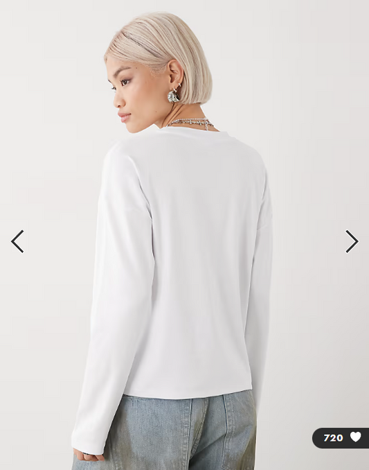 Asos - Noisy May regular fit long sleeve t-shirt in white