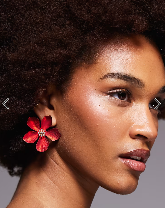 ALDO Maflorra flower earrings in red