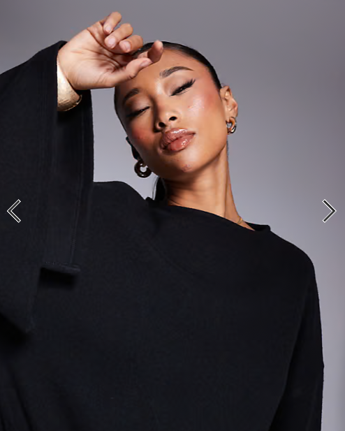 ASOS DESIGN supersoft wide long sleeve blouson mini dress in black