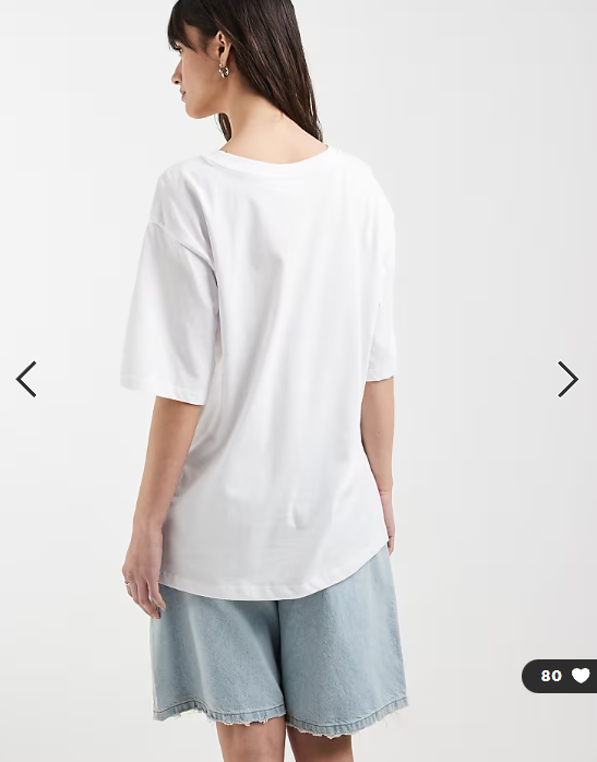 ONLY oversize t-shirt with lobster print in white