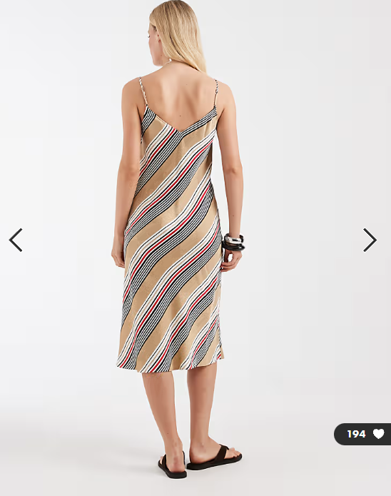 & Other Stories cami dress in beige stripe