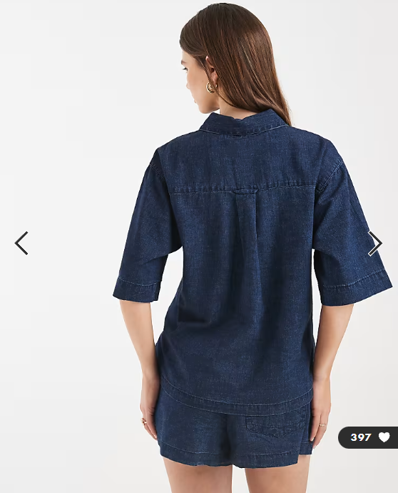 ASOS DESIGN denim boxy shirt co-ord in inky wash