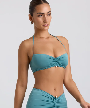 OhPolly - Slinky Jersey Hardware Detail Maxi Skirt in Sea Green