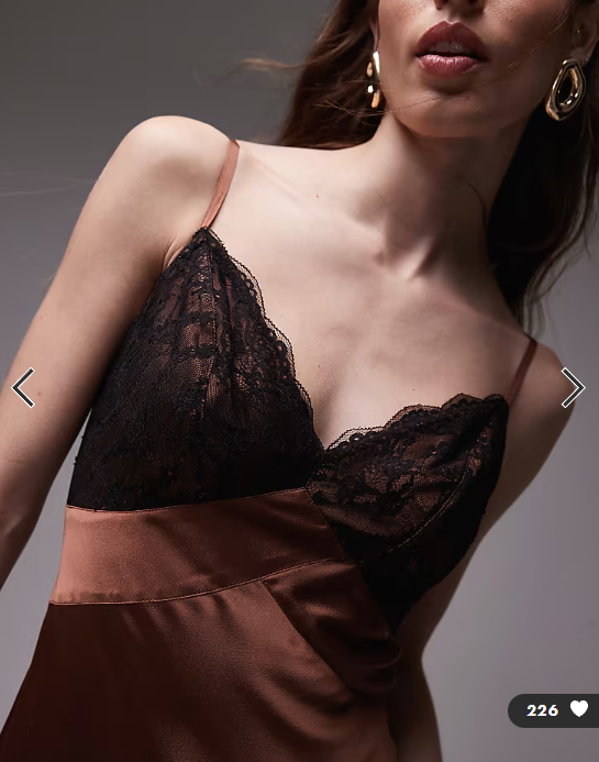 Topshop - lace bust vintage slip in chocolate
