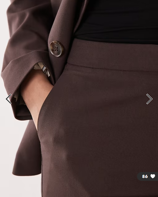 Nobody's Child wool feel tailored cigarette trouser co-ord chocolate brown