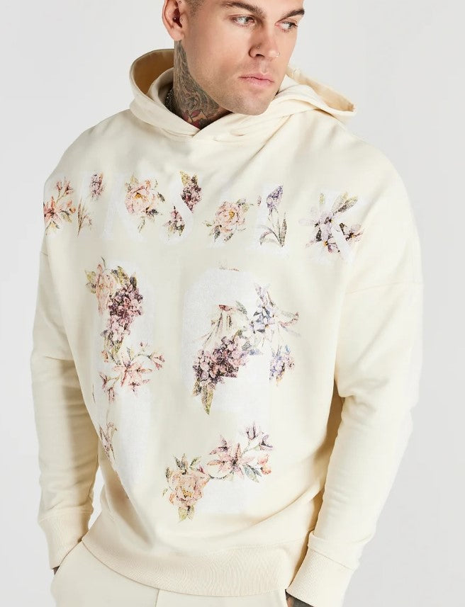 SikSilk - Ecru Faded Floral 89 Hoodie.