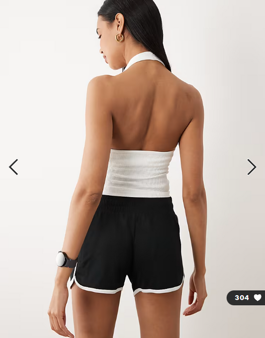 4505 sculpting seamless halter neck vest with inner bra in white