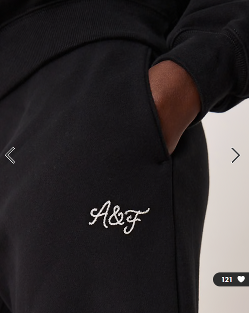 Abercrombie & Fitch side logo high rise relaxed sweatpants in black