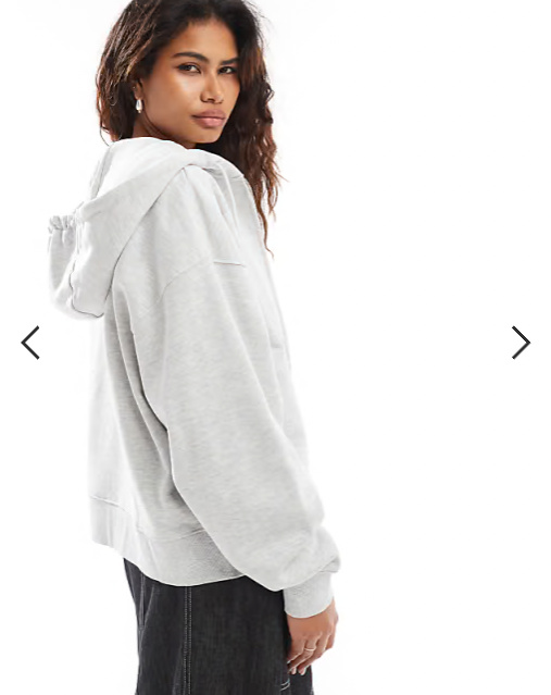 COLLUSION zip through boxy hoodie in gray heather