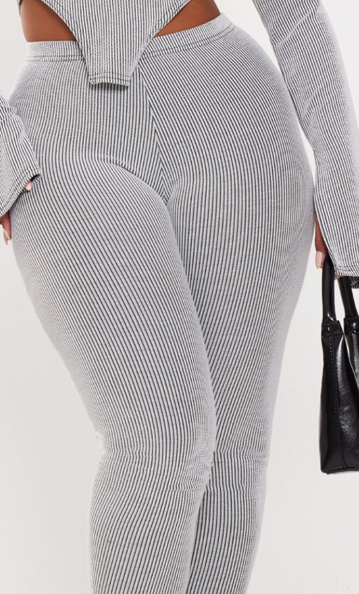 Shape Black Ribbed High Waisted Leggings