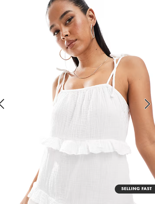 New Look tiered mini sundress in white