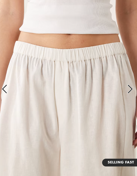 COLLUSION XL balloon pant with linen in white