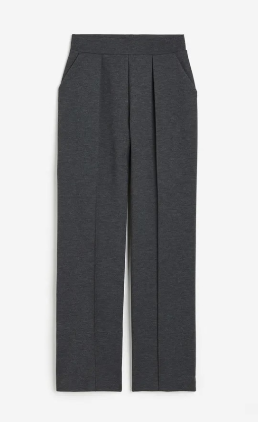 H&M - High-Waisted Tailored Trousers - Dk Grey