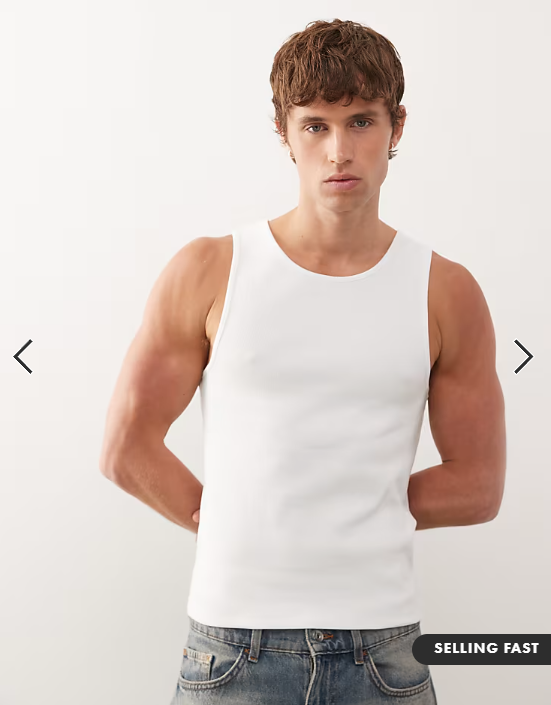 COLLUSION ribbed vest in white