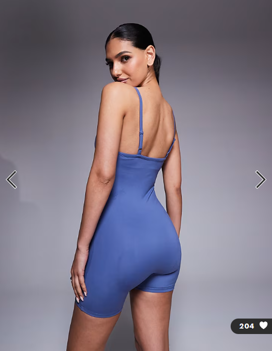 4505 soft touch strappy romper with inner bra in china blue