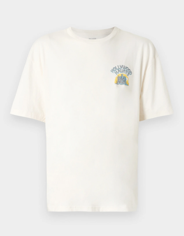 Hollister Co. BAGGY CITY - Print T-shirt - white