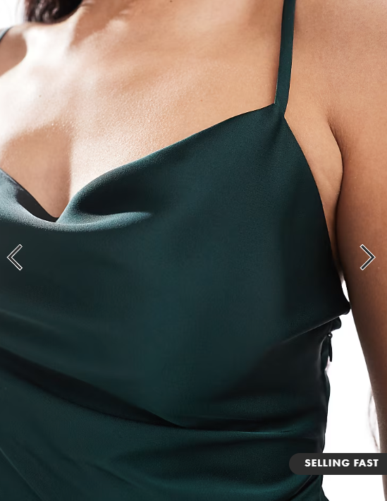 Vila satin cowl neck cami maxi dress in dark green