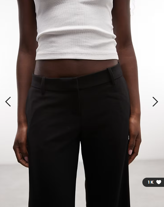 Weekday low waist flared tailored trousers in black