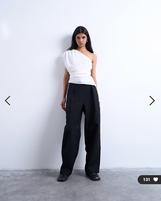 Topshop one shoulder top in white