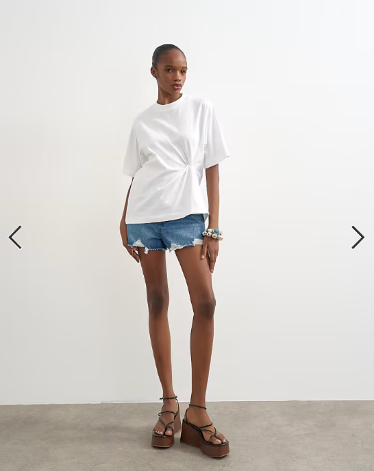 Topshop twist tuck tee in white