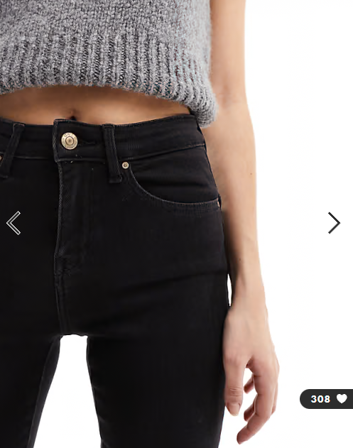 ONLY push up skinny jeans in black