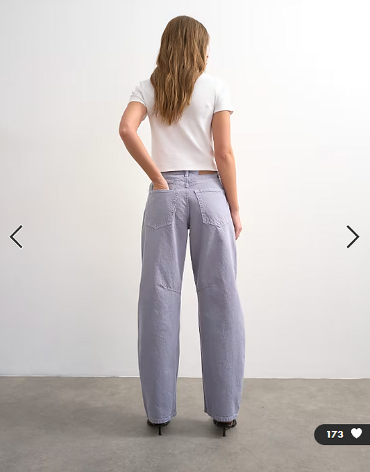 Topshop Barrel high rise jean in lilac