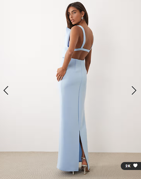 ASOS DESIGN structured cami maxi dress in light blue scuba-style fabric