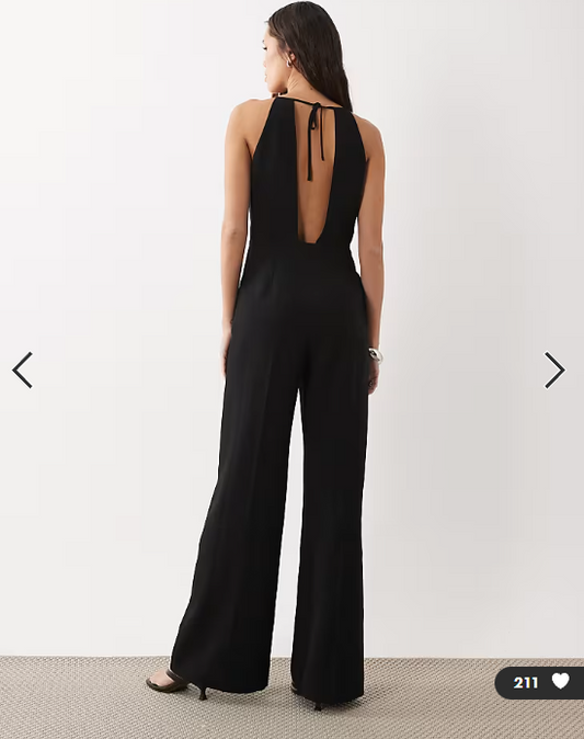 Mango Halterneck Backless Jumpsuit