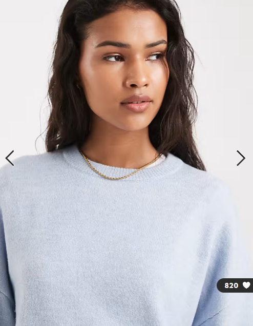 ONLY round neck boxy jumper in light blue