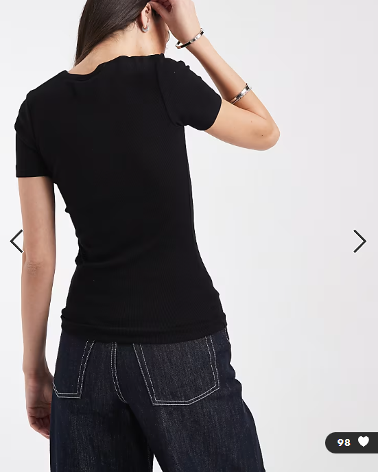 Jjxx - ribbed t shirt in black