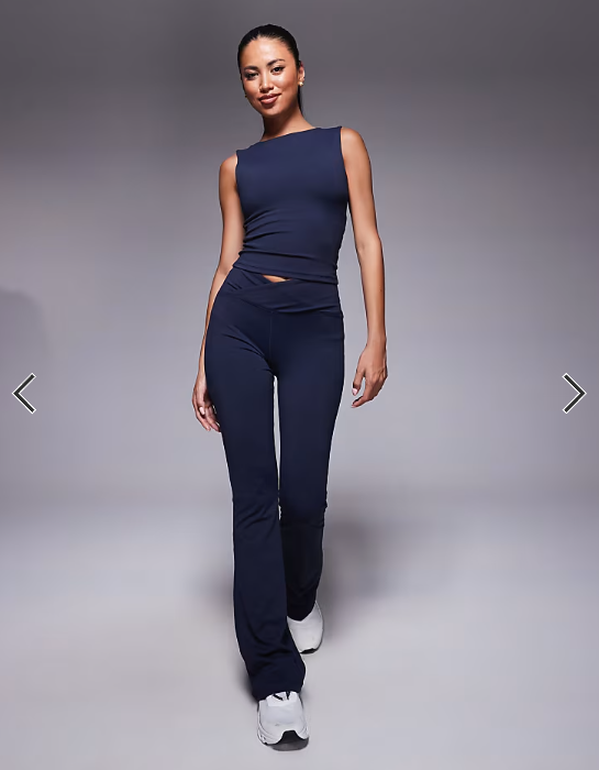 4505 Icon soft touch high neck tank with inner bra in midnight navy