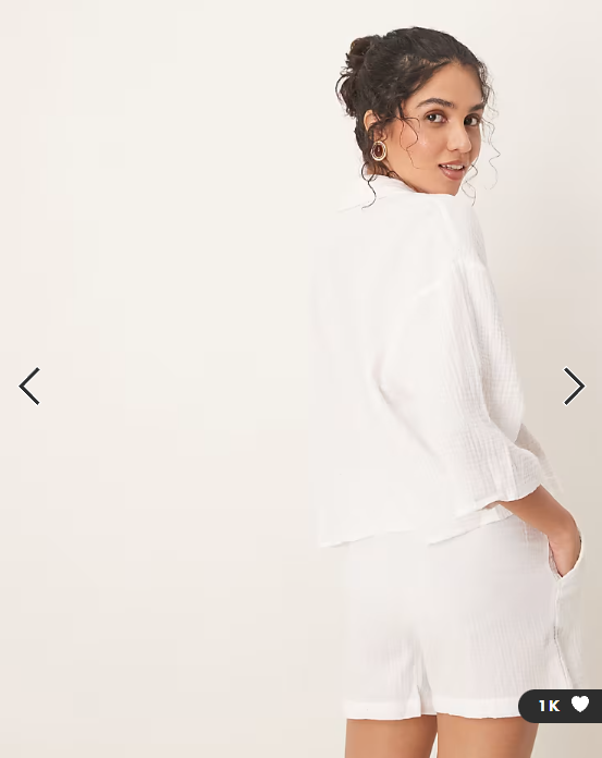 JDY cropped cheesecloth shirt co-ord in white