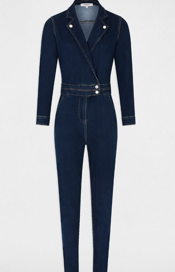 Morgan - 241-Pchance - Navy Dejim Jumpsuit.