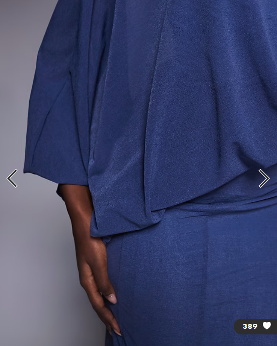 ASOS DESIGN draped bodice maxi dress in blue