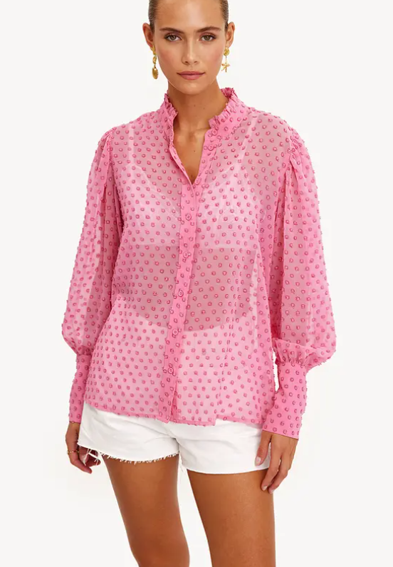 Loavies - Light pink blouse with dots