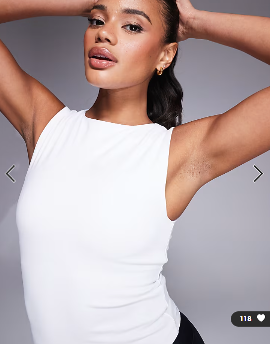 4505 Icon soft touch high neck tank with inner bra in white