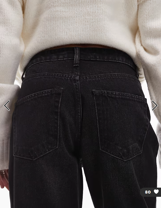 Topshop Original Mom high rise jean in washed black