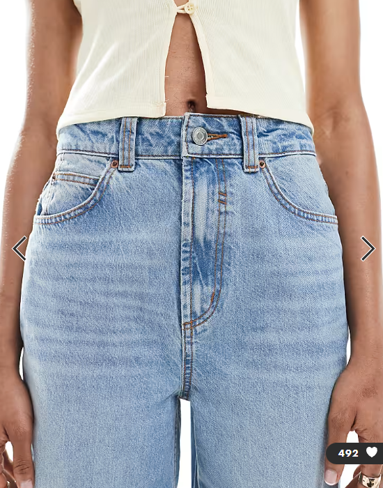 ASOS DESIGN Tall wide leg dad jeans in mid blue