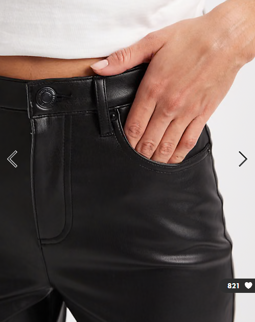 Vero Moda Tessa high waist wide leg faux leather pants in black