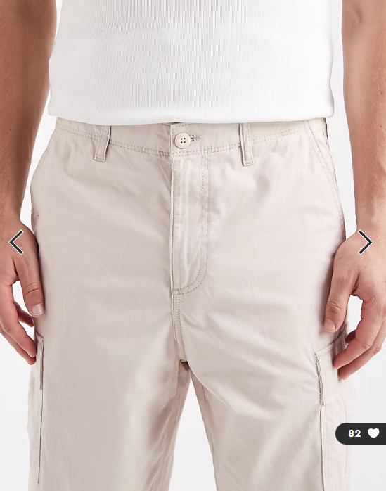 JJ Rebel cargo trouser in cream