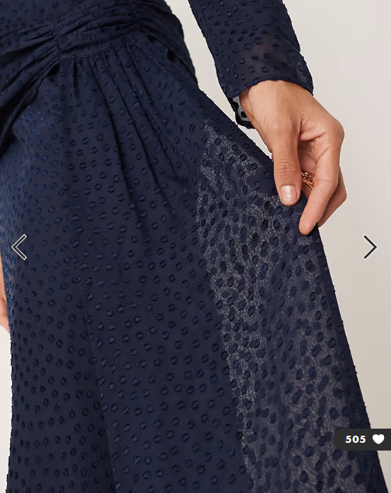 ASOS DESIGN drape shoulder maxi dress in navy textured print