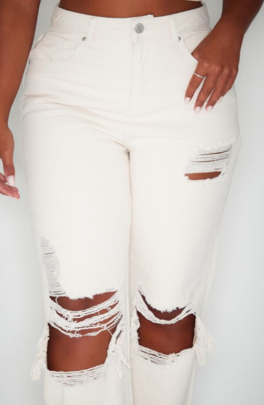 Plt - Shape Stone Extreme Rip Wide Leg Jeans