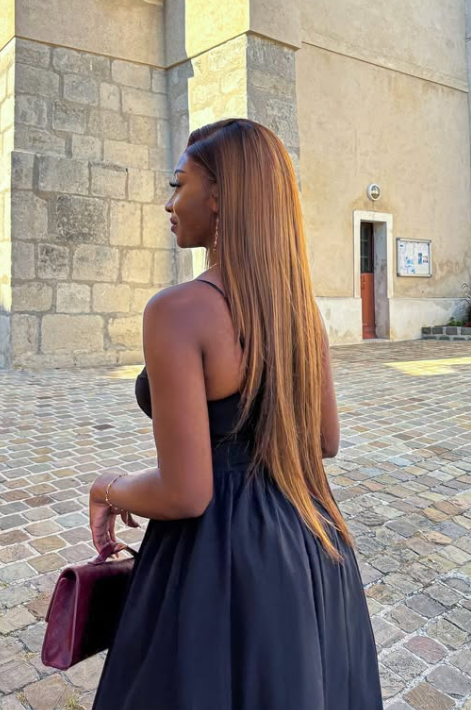 Strappy Pleated Skater Midaxi Dress In Black